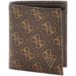 GUESS Brown Ochre Logo Leather Bi-Fold Wallet-image-78