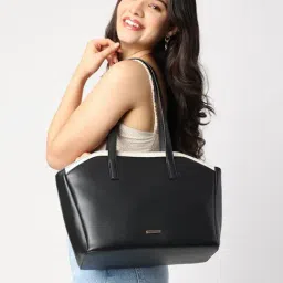 Fastrack Black Textured Large Shoulder Bag-picture-48