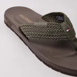 TOMMY HILFIGER Men Polyster Green Solid Flip Flops image 4