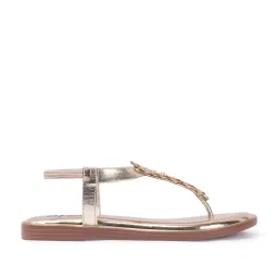 Carlton London Women's Gold Sling Back Sandals image 3