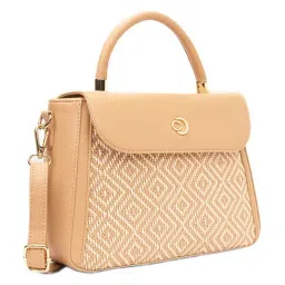 Caprese Mocha Mousse Wind Woven Medium Leather Satchel image 4