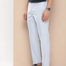 encore by INVICTUS Men Self Design Mid-Rise Textured Regular Trousers image 5