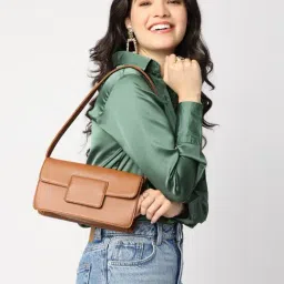 Fastrack Tan Textured Medium Shoulder Bag-picture-21
