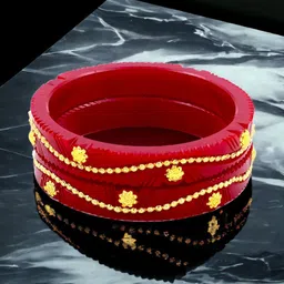 JILL FASHION Set Of 2 Gold-Plated Shakha PolaBangles-picture-38