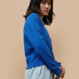 Ginger by Lifestyle Blue Cotton Sweatshirt image 3