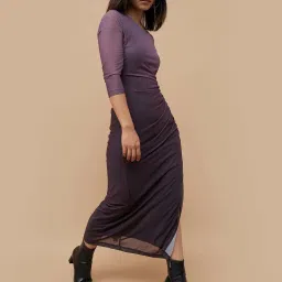 Ginger by Lifestyle Purple Self Pattern Bodycon Dress image 3
