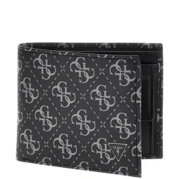 GUESS Dark Black Logo Leather Bi-Fold Wallet-image-58