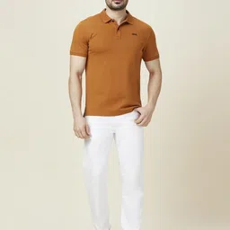 Being Human Men Solid Polo Collar Slim Fit T-shirt image 4