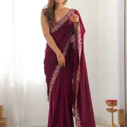 Saree Mall Magenta Silk Embellished Saree with Blouse Piece-picture-35