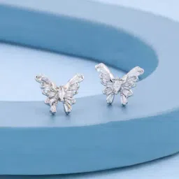 Kushal's Fashion Jewellery White Rhodium Polished Zircon Earring for Women-image-65