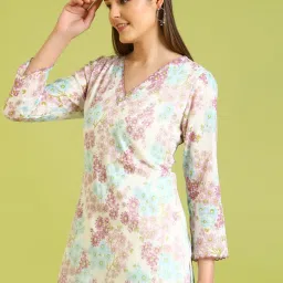 W White Pure Cotton Regular Fit Printed Kurtis image 3