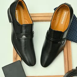 Provogue Men Textured Formal Slip-On Shoes-image-52