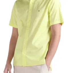 Tommy Hilfiger Yellow Tulip Solid Regular Fit Shirt-image-83