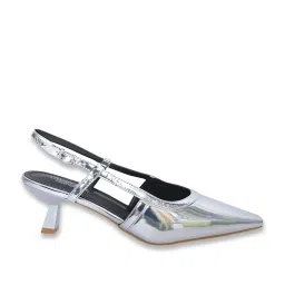 Truffle Collection Women's Silver Back Strap Sandals image 3