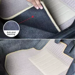 Elegant Cord Beige Carpet Car Mat Compatible With Skoda Kushaq image 3