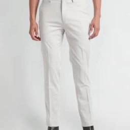 arrow new york Arrow Newyork Beige Slim Fit Texture Trousers-picture-24