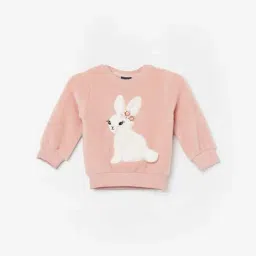 Juniors by Lifestyle Girls Peach Embroidery Full Sleeves Sweatshirt-picture-14