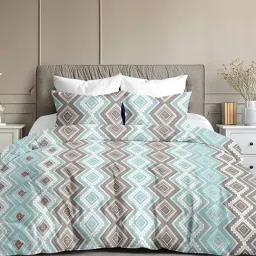 Ariana  Sardinia Aqua Cotton Floral Cotton Bed Sheet-picture-12