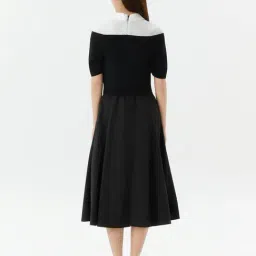 Roem Black Regular Fit Knit Matching Long Dress image 2