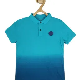 Peter England Boys Blue Ombre Polo T-Shirt-image-6