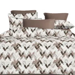 Ariana  Sardinia Brown Cotton Floral Cotton Bed Sheet-picture-36