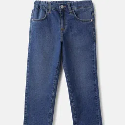 United Colors of Benetton Boys Blue Cotton Blend Solid Jeans-picture-23