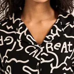 People by Pantaloons Black Printed Shirt image 5