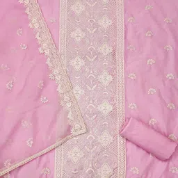 LeeliPeeri Designer Floral Embroidered Thread Work Unstitched Dress Material image 3