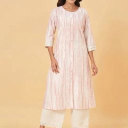 Rangmanch by Pantaloons Pink Printed A Line Kurta-picture-31
