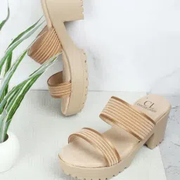 Carlton London Women's Cream Casual Sandals-image-10