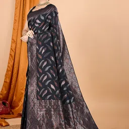 VS MALL Woven Design Zari Saree image 3