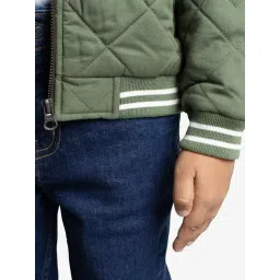 Ed-a-Mamma Olive Cotton Regular Solid Jacket image 2