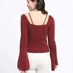 MADAME Red Plain Top image 2