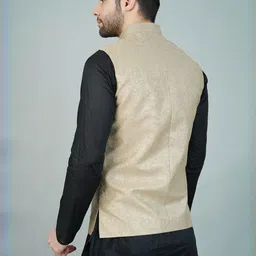 Wintage Men Satin Sleeveless Nehru Jacket image 3