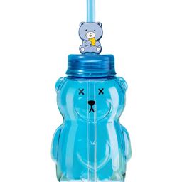 FunBlast Teddy Shaped Water Bottle with Straw Blue - 430 ml-picture-40