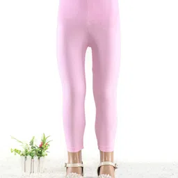 Babyhug Cotton Lycra Full Length Leggings Solid Colour - Pink-picture-13