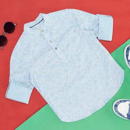 Pantaloons Junior Full Sleeves Abstract Printed Shirt - Sky Blue-image-98