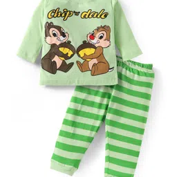 Babyhug Disney Single Jersey Knit Full Sleeves Night Suit With Chip N Dale Graphics - Light Green-picture-17