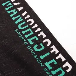 Babyhug Terry Cotton Knit Full Length Track Pant with Pockets &Text Print - Black image 3