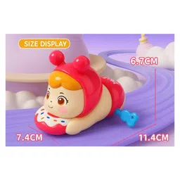 Sanjary Cute Baby Crawling Wind-Up Toy Cartoon Doll with Rotating Key, Durable Plastic Toddler Toy for Kids pack of 1 color design may vary image 4