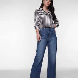 French Connection Smart Wide Leg High-Rise Light Fade Jeans image 2