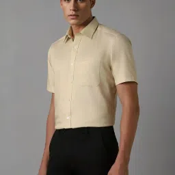 Louis Philippe Yellow Cotton Regular Fit Shirt image 3