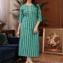 Anouk Rustic Women Striped Kurta image 4