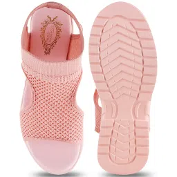 Shoetopia Women's Peach Ankle Strap Wedges image 3