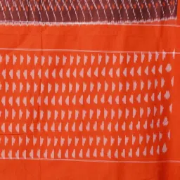 Unnati Silks Maroon & Orange Printed Saree With Unstitched Blouse image 3