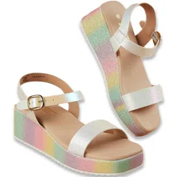 Fame Forever by Lifestyle Kids White Ankle Strap Sandals image 3