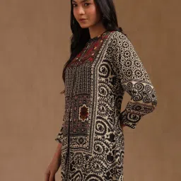 Soch Multicolored Crepe Printed Three-Quarter Sleeves Tunic image 3
