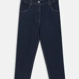 Miniklub Girls Dark Blue Cotton Denim Pants-picture-39