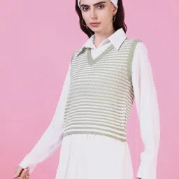 showoffff SHOWOFF Green Striped Top image 3