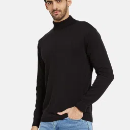Mettle Black Cotton Regular Fit Pullover image 3
